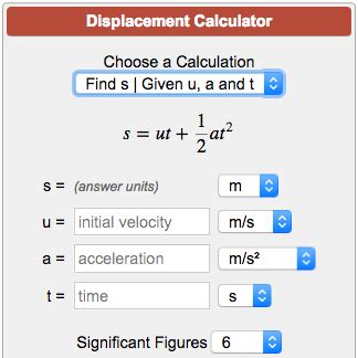 distance and displacement calculator.